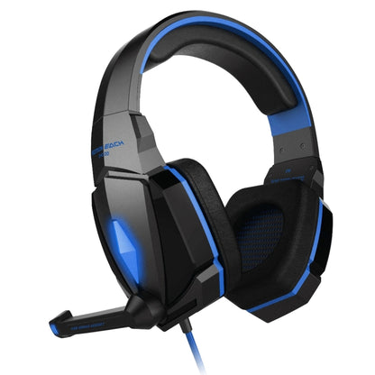 KOTION EACH G4000 Stereo Gaming Headphone Headset Headband with Mic Volume Control LED Light for PC Gamer,Cable Length: About 2.2m(Blue + Black) - Multimedia Headset by KOTION EACH | Online Shopping South Africa | PMC Jewellery | Buy Now Pay Later Mobicred