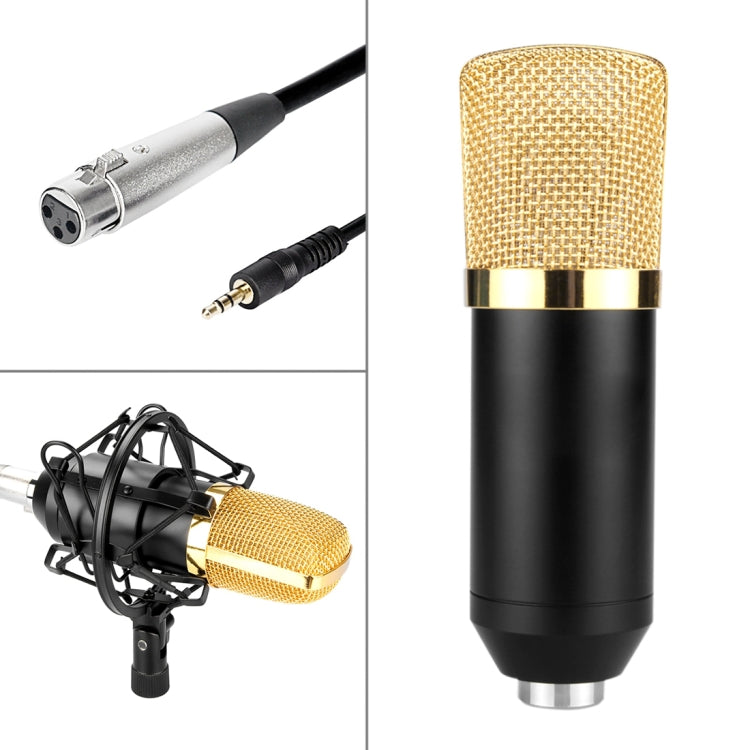 FIFINE F-700 Professional Condenser Sound Recording Microphone with Shock Mount for Studio Radio Broadcasting & Live Boardcast, 3.5mm Earphone Port, Cable Length: 2.5m(Black) - Microphone by PMC Jewellery | Online Shopping South Africa | PMC Jewellery | Buy Now Pay Later Mobicred