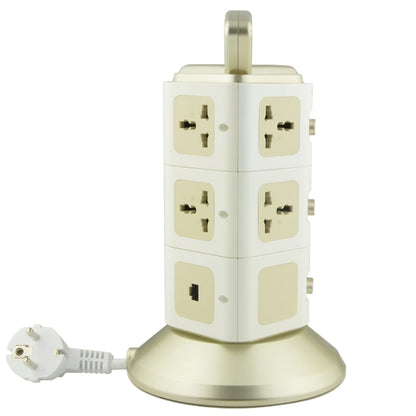 VONETS WiFi-SB-L3 3 Layers with 8 Outlets + 2 USB Ports + RJ45 Port 300Mbps WiFi Repeater Smart Power Sockets, EU Plug, Cable Length: 2m(Gold) - Extension Socket by VONETS | Online Shopping South Africa | PMC Jewellery | Buy Now Pay Later Mobicred