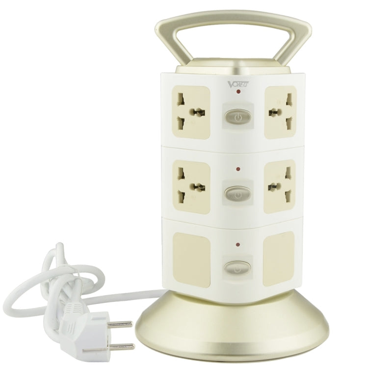 VONETS WiFi-SB-L3 3 Layers with 8 Outlets + 2 USB Ports + RJ45 Port 300Mbps WiFi Repeater Smart Power Sockets, EU Plug, Cable Length: 2m(Gold) - Extension Socket by VONETS | Online Shopping South Africa | PMC Jewellery | Buy Now Pay Later Mobicred