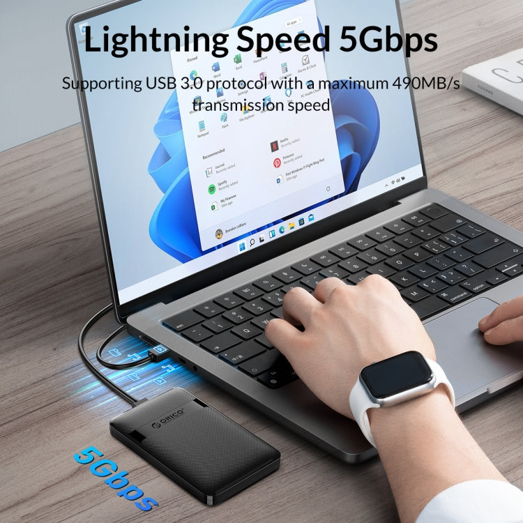 ORICO 2577U3-V1 Grid Texture Design 2.5 inch USB3.0 Micro-B Hard Drive Enclosure Box(Black) - HDD Enclosure by ORICO | Online Shopping South Africa | PMC TechLife | Buy Now Pay Later Mobicred