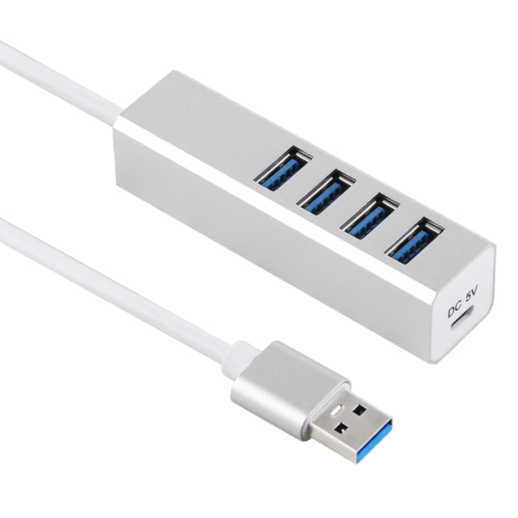 5Gbps Super Speed Self / Bus Power 4 Ports USB 3.0 HUB (Silver) - USB 3.0 HUB by PMC Jewellery | Online Shopping South Africa | PMC Jewellery | Buy Now Pay Later Mobicred