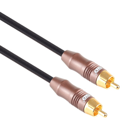 EMK 8mm RCA Male to 6mm RCA Male Gold-plated Plug Cotton Braided Audio Coaxial Cable for Speaker Amplifier Mixer, Length: 2m(Black) - Microphone Audio Cable & Connector by EMK | Online Shopping South Africa | PMC Jewellery | Buy Now Pay Later Mobicred