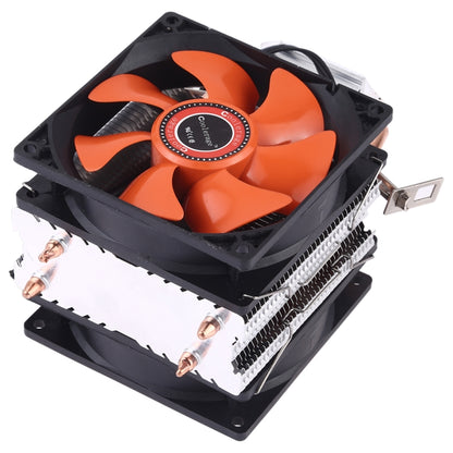 CoolAge AMD CPU Heatsink Hydraulic Bearing Cooling Fan Double Cooling Fan 3 Pin for Intel LGA775 115X AM2 AM3 AM4 FM1 FM2 1366 - Fan Cooling by PMC Jewellery | Online Shopping South Africa | PMC Jewellery | Buy Now Pay Later Mobicred