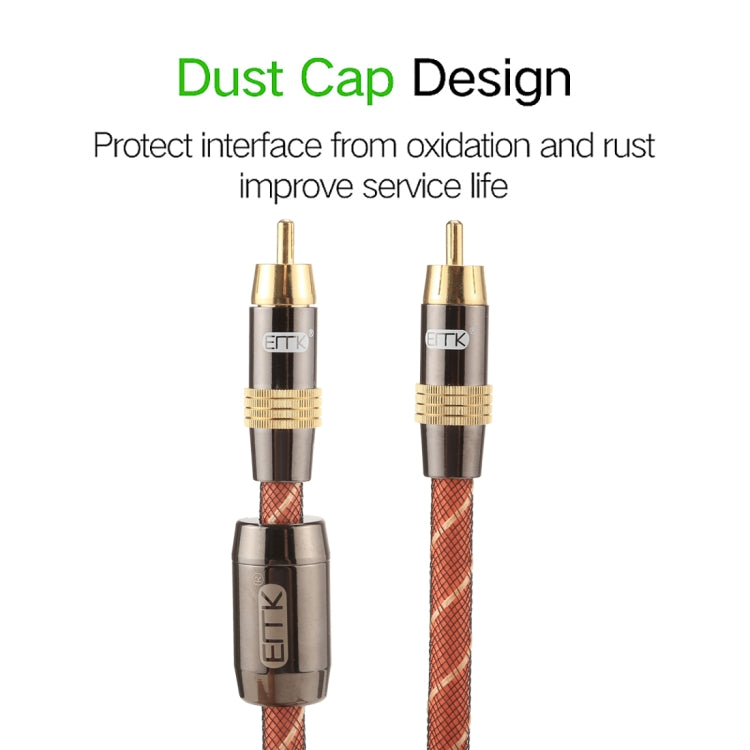 EMK TZ/A 8m OD8.0mm Gold Plated Metal Head RCA to RCA Plug Digital Coaxial Interconnect Cable Audio / Video RCA Cable - RCA Cable by EMK | Online Shopping South Africa | PMC Jewellery | Buy Now Pay Later Mobicred