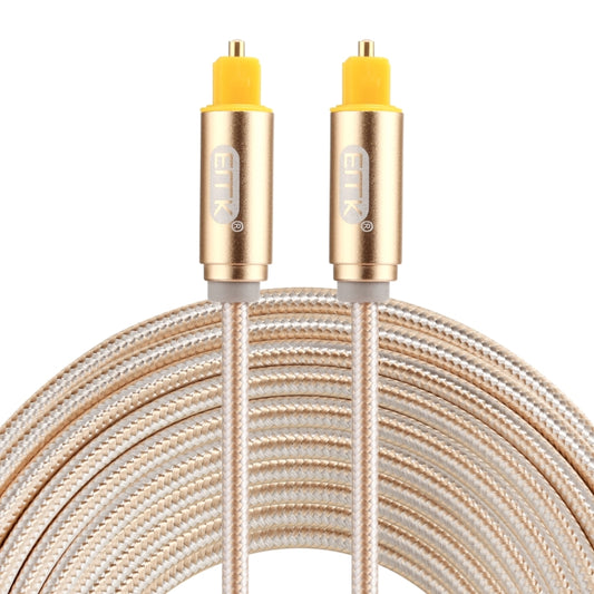 EMK 5m OD4.0mm Gold Plated Metal Head Woven Line Toslink Male to Male Digital Optical Audio Cable(Gold) - Audio Optical Cables by EMK | Online Shopping South Africa | PMC Jewellery | Buy Now Pay Later Mobicred