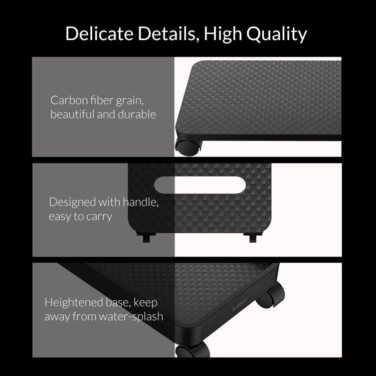 ORICO CPB1-BK-BP Computer Host Bracket with Wheels - free shipping - PMC Jewellery - Order now!