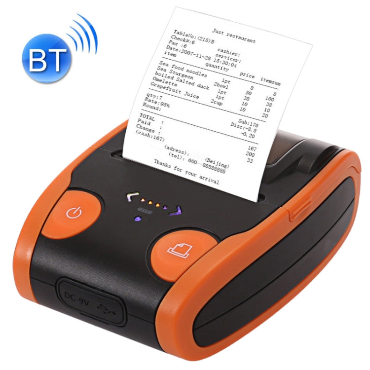 QS-5806 Portable 58mm Bluetooth POS Receipt Thermal Printer(Orange) - Printer by PMC Jewellery | Online Shopping South Africa | PMC Jewellery | Buy Now Pay Later Mobicred