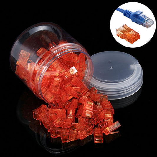 100 PCS Anpwoo Amp01 RJ45 Connector Modular Plug(Orange) - Lan Cable and Tools by PMC Jewellery | Online Shopping South Africa | PMC Jewellery | Buy Now Pay Later Mobicred