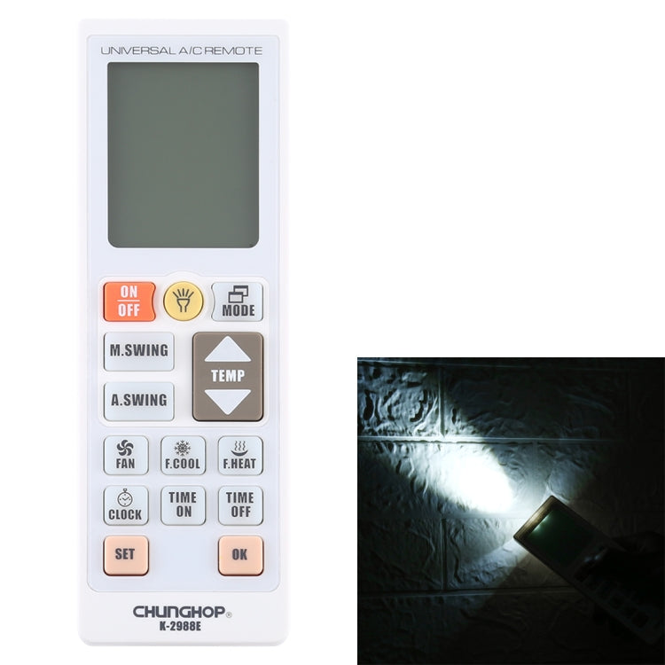 Chunghop K-2988E Universal A/C Remote Controller with Flashlight - Air-Conditioner by CHUNGHOP | Online Shopping South Africa | PMC TechLife | Buy Now Pay Later Mobicred