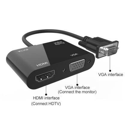 5138HV 1080P VGA to HDMI + VGA Adapter with Audio - Adapter by PMC Jewellery | Online Shopping South Africa | PMC Jewellery | Buy Now Pay Later Mobicred