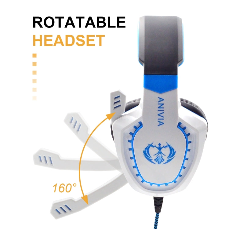 SADES AH-28 3.5mm Plug Wire-controlled Noise Reduction E-sports Gaming Headset with Retractable Microphone, Cable Length: 2m(White Blue) - Multimedia Headset by SADES | Online Shopping South Africa | PMC Jewellery | Buy Now Pay Later Mobicred