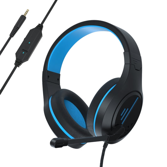 SADES MH601 3.5mm Plug Wire-controlled Noise Reduction E-sports Gaming Headset with Retractable Microphone, Cable Length: 2.2m(Black Blue) - Multimedia Headset by SADES | Online Shopping South Africa | PMC Jewellery | Buy Now Pay Later Mobicred