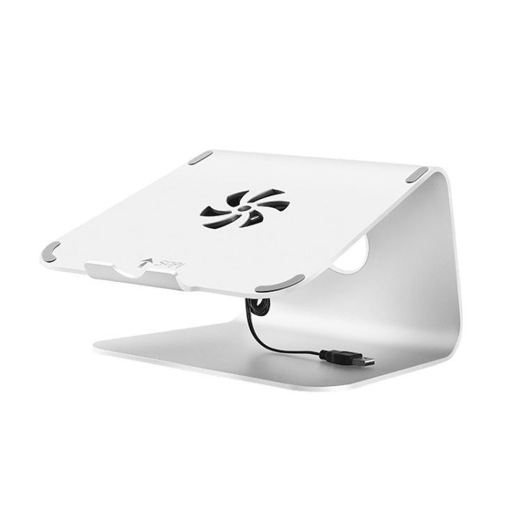 SOPI ZJ-001 Classic Style Aluminum Cooling Stand with Cool Fan for Laptop, Suitable for Mac Air, Mac Pro,  iPad, and Other Laptops (Silver) - Laptop Stand by PMC Jewellery | Online Shopping South Africa | PMC Jewellery | Buy Now Pay Later Mobicred