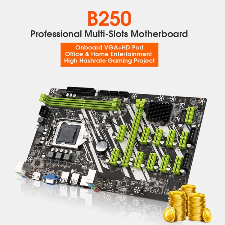 ETH-B250 2 x DDR4 Professional Multi-slots Motherboard - Motherboard by PMC Jewellery | Online Shopping South Africa | PMC Jewellery | Buy Now Pay Later Mobicred