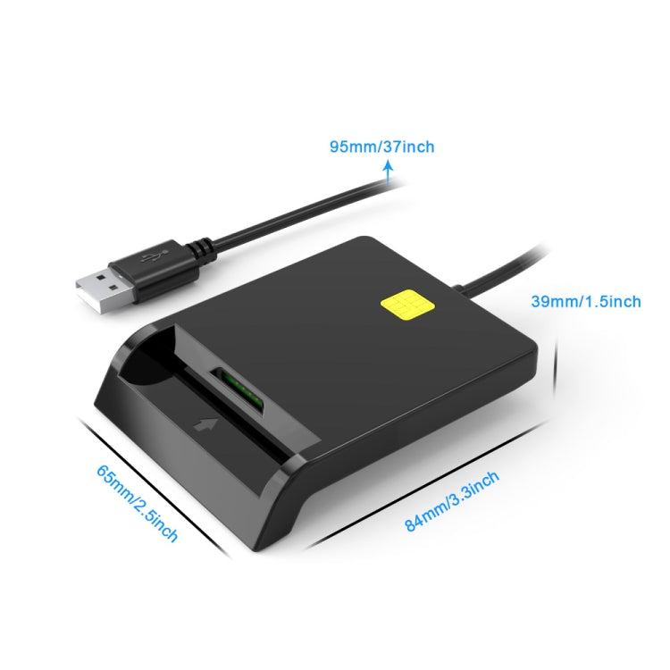 Rcoketek CR301 Smart CAC Card Reader USB 2.0 Bank Card SIM Card Tax Reader (Black) -  by PMC TechLife | Online Shopping South Africa | PMC TechLife | Buy Now Pay Later Mobicred