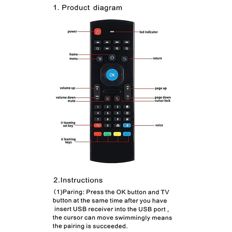 MX3-L Voice without Backlit 2.4GHz Fly Air Mouse Wireless Keyboard Remote Control - MINI PC Accessories & Gadgets by PMC Jewellery | Online Shopping South Africa | PMC Jewellery | Buy Now Pay Later Mobicred