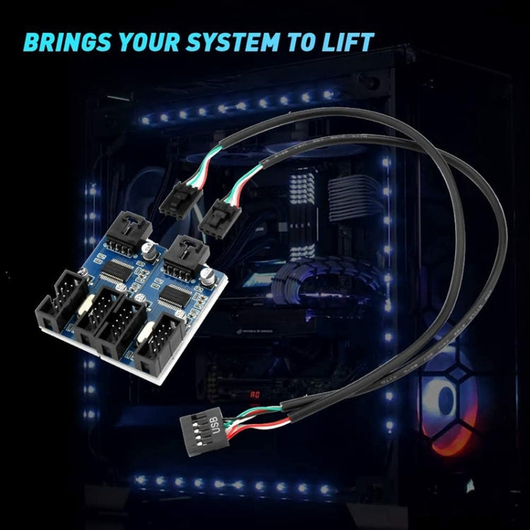 Rocketek HC427 9 Pin USB2.0 HUB Adapter One-to-Two Splitter Circuit Board - free shipping - PMC TechLife - Order now!