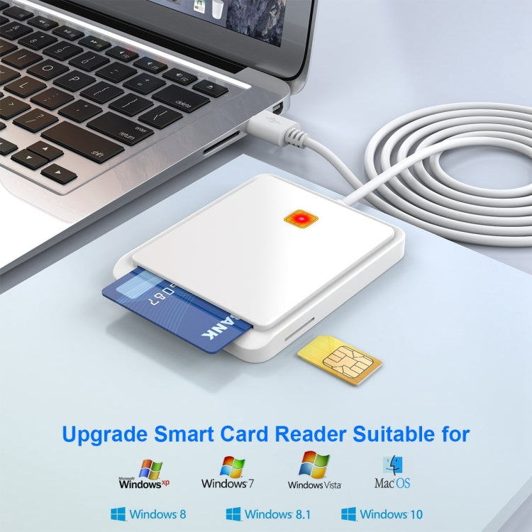 Rocketek CR317 USB 2.0 SIM  / ID / CAC Smart Card 2 in 1 Card Reader (White) -  by ROCKETEK | Online Shopping South Africa | PMC TechLife | Buy Now Pay Later Mobicred