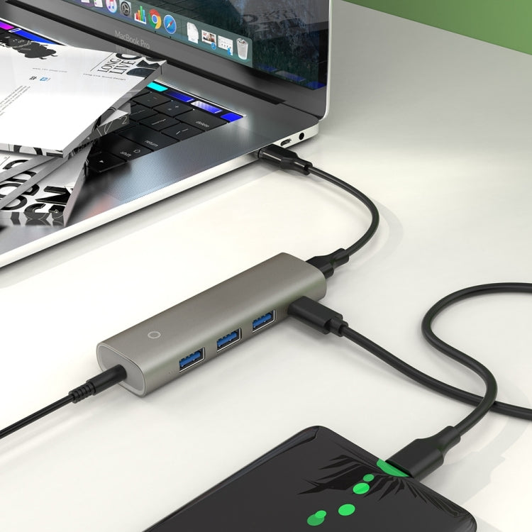 Rocketek HC466 USB3.2 Gen2 Type-C 4 in 1 HUB Adapter - USB HUB by ROCKETEK | Online Shopping South Africa | PMC Jewellery | Buy Now Pay Later Mobicred