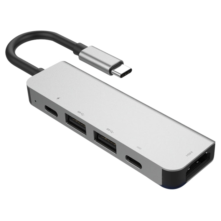 5 in 1 HDMI + USB x 2 + PD x 2 to USB-C / Type-C HUB Adapter - USB HUB by PMC Jewellery | Online Shopping South Africa | PMC Jewellery | Buy Now Pay Later Mobicred