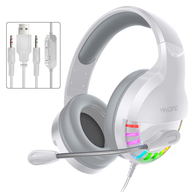 YINDIAO Q2 Head-mounted Wired Gaming Headset with Microphone, Version: Dual 3.5mm + USB(White) - Multimedia Headset by YINDIAO | Online Shopping South Africa | PMC Jewellery | Buy Now Pay Later Mobicred