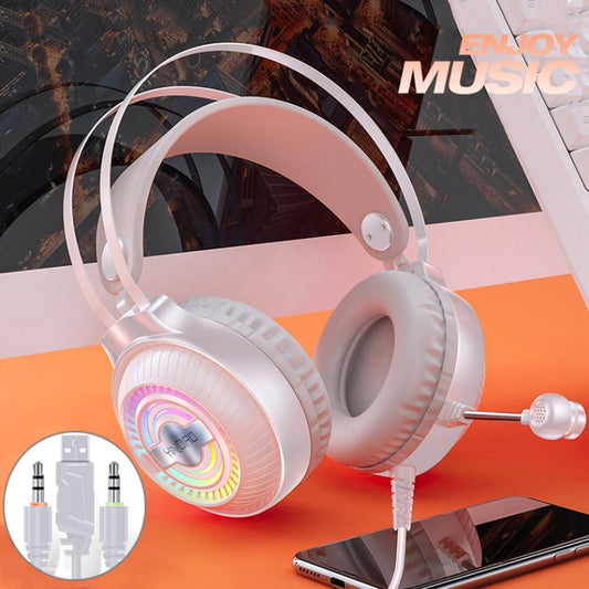 YINDIAO Q4 Head-mounted Wired Gaming Headset with Microphone, Version: Dual 3.5mm + USB(White) - Multimedia Headset by YINDIAO | Online Shopping South Africa | PMC Jewellery | Buy Now Pay Later Mobicred