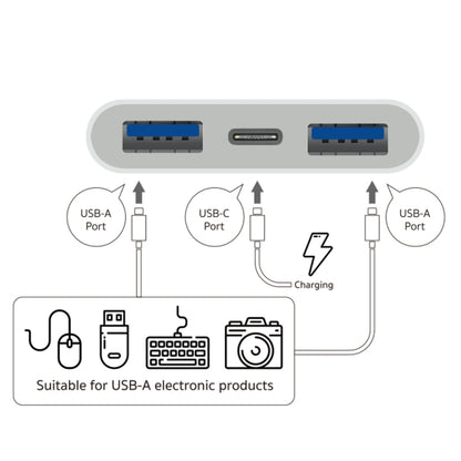 S-202 3 in 1 USB-C / Type-C Male to Type-C + 2 x USB Female Camera Adapter - Converter & Adapter by PMC Jewellery | Online Shopping South Africa | PMC Jewellery | Buy Now Pay Later Mobicred