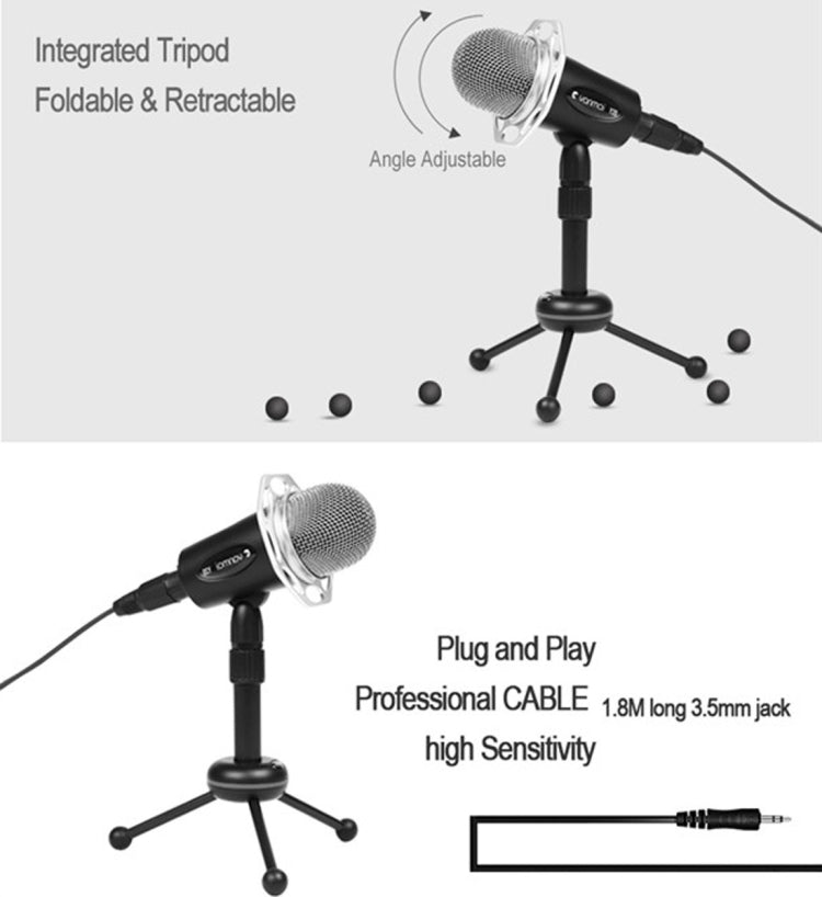 Yanmai Y20 Professional Game Condenser Microphone  with Tripod Holder, Cable Length: 1.8m, Compatible with PC and Mac for  Live Broadcast Show, KTV, etc.(Black) - Microphone by Yanmai | Online Shopping South Africa | PMC Jewellery | Buy Now Pay Later Mobicred