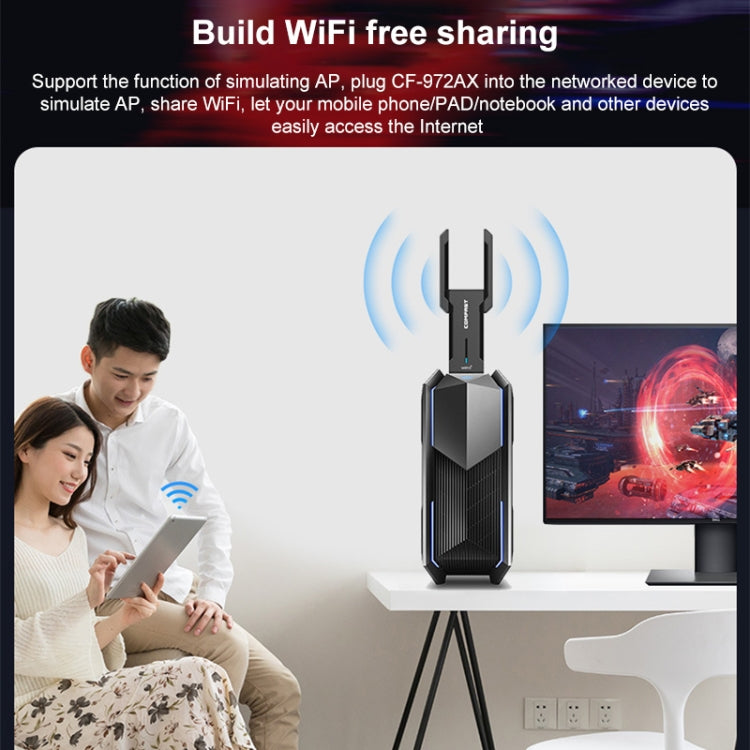 COMFAST 972AX 5400Mbps WiFi6 Free Drive USB Wireless Network Card - USB Network Adapter by COMFAST | Online Shopping South Africa | PMC Jewellery | Buy Now Pay Later Mobicred