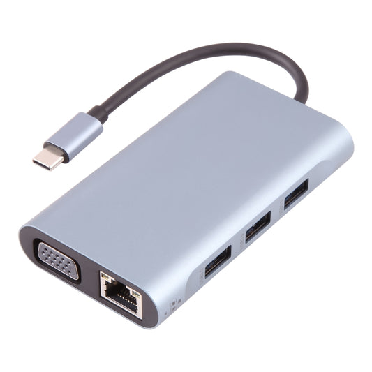 BYL-2111 7 in 1 USB-C / Type-C to USB Docking Station HUB Adapter (Silver) - USB HUB by PMC Jewellery | Online Shopping South Africa | PMC Jewellery | Buy Now Pay Later Mobicred