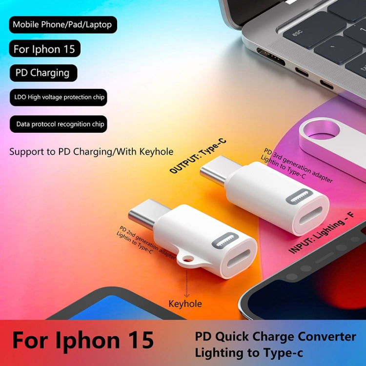 8 Pin Female to USB-C / Type-C Male Adapter Gen2, Supports PD Fast Charging for iPhone 15 Series - Converter & Adapter by PMC Jewellery | Online Shopping South Africa | PMC Jewellery | Buy Now Pay Later Mobicred