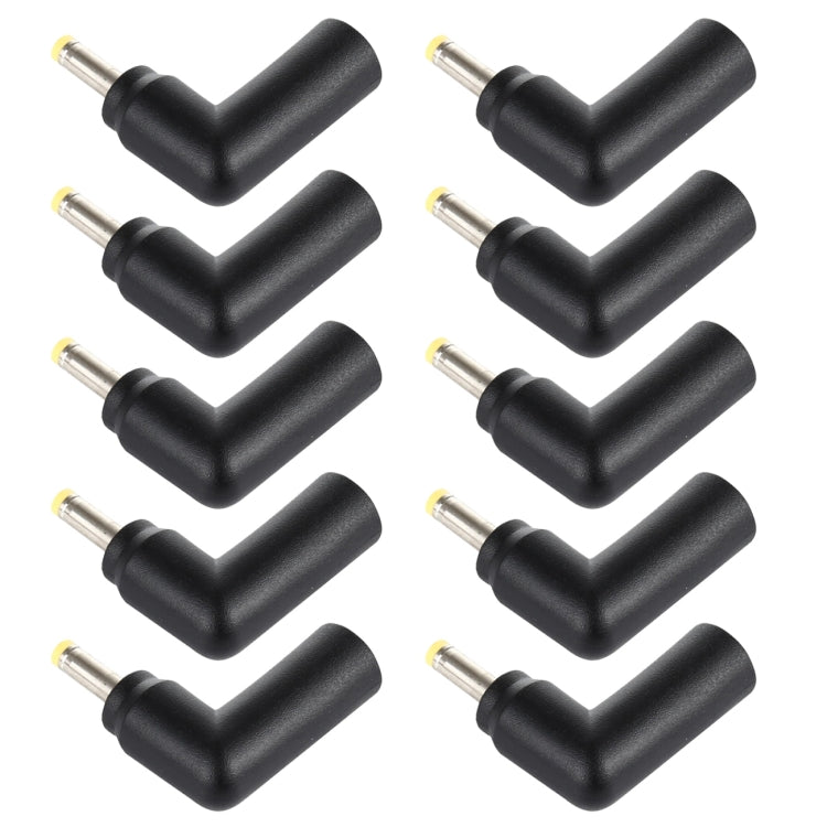 10 PCS 4.5 x 3.0mm Female to 2.5 x 0.7mm Male Plug Elbow Adapter Connector - Universal Power Adapter by PMC Jewellery | Online Shopping South Africa | PMC Jewellery | Buy Now Pay Later Mobicred