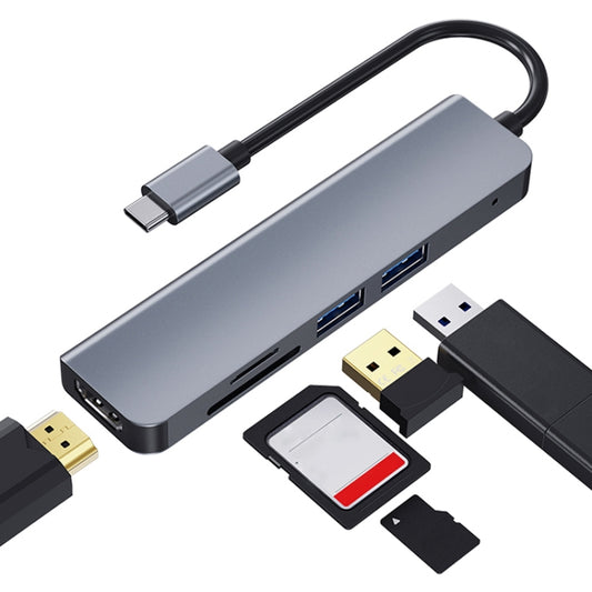 2008N 5 In 1 USB 3.0 x2 + HDMI + SD + TF Multi-function Intelligent Type-C / USB-C HUB Docking Station - USB HUB by PMC Jewellery | Online Shopping South Africa | PMC Jewellery | Buy Now Pay Later Mobicred