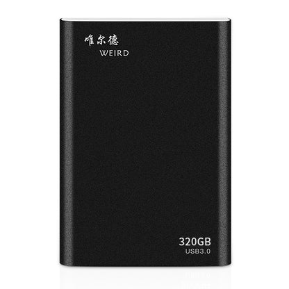 WEIRD 320GB 2.5 inch USB 3.0 High-speed Transmission Metal Shell Ultra-thin Light Mobile Hard Disk Drive(Black) - External Solid State Drives by PMC Jewellery | Online Shopping South Africa | PMC Jewellery | Buy Now Pay Later Mobicred