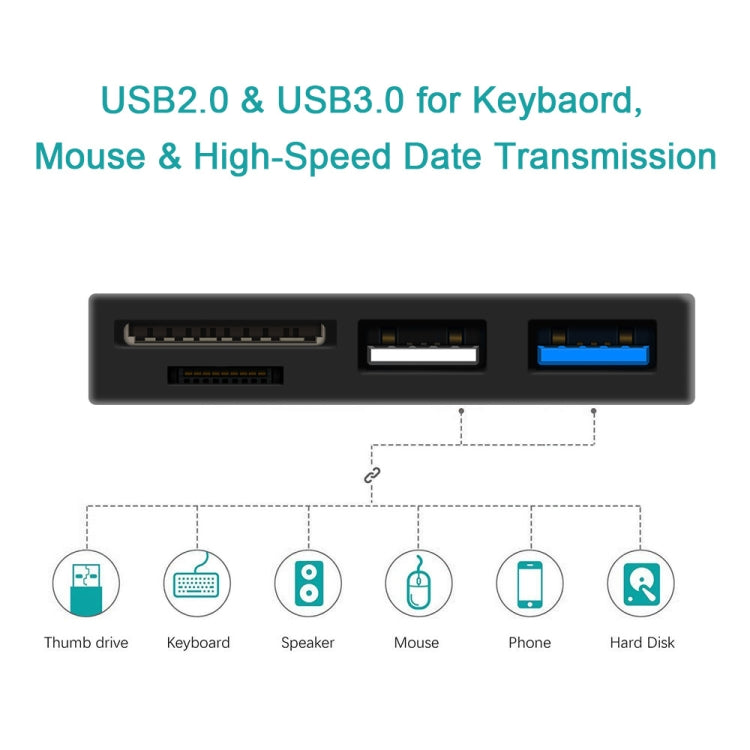 ROCKETEK RT-SGO727 USB 3.0 + USB 2.0 + Micro USB Interface Hub for Microsoft Surface Go, with 2 TF Card & SD Card Slots - free shipping - PMC Jewellery - Order now!