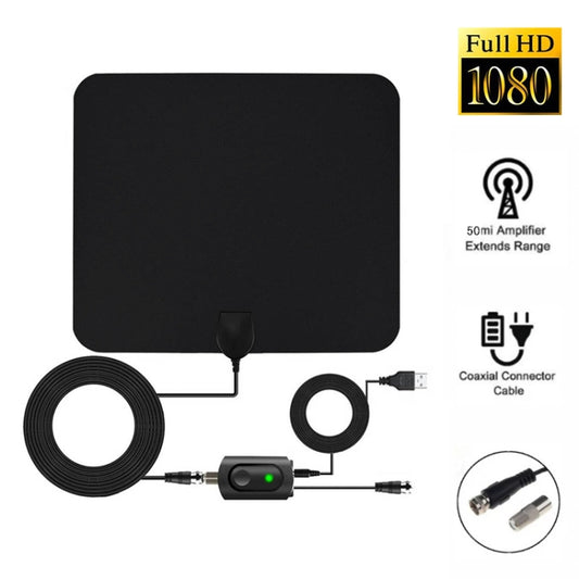 AN-1002 5dBi/25dBi Indoor HDTV Antenna with Sucker, VHF170-230/UHF470-862MHz(Black) - DVB-T & Simulation Antenna by PMC Jewellery | Online Shopping South Africa | PMC Jewellery | Buy Now Pay Later Mobicred