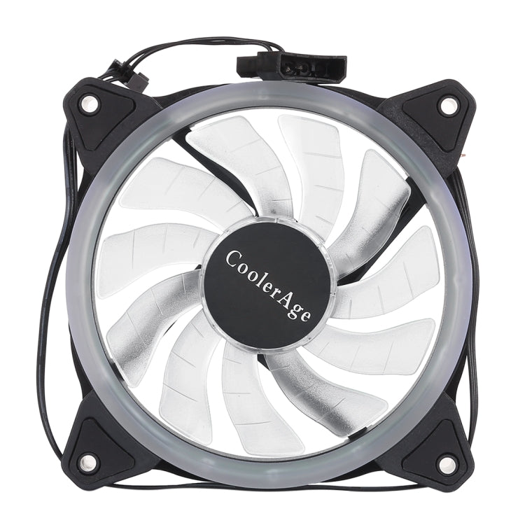 Color LED 12cm 3pin Computer Components Chassis Fan Computer Host Cooling Fan Silent Fan Cooling, with Power Connection Cable & White Light(White) - Fan Cooling by PMC Jewellery | Online Shopping South Africa | PMC Jewellery | Buy Now Pay Later Mobicred