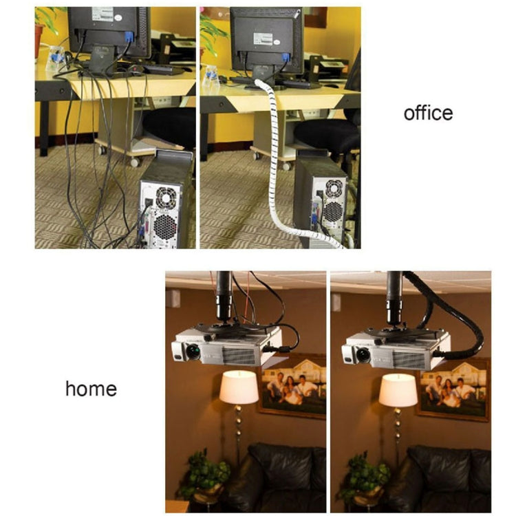 18m PE Spiral Pipes Wire Winding Organizer Tidy Tube, Nominal Diameter: 4mm(White) - Cable Ties & Organizers by PMC Jewellery | Online Shopping South Africa | PMC Jewellery