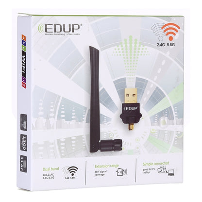 EDUP EP-AC1669 AC1300Mbps 2.4GHz & 5.8GHz Dual Band USB WiFi Adapter External Network Card with 2dbi Antenna - USB Network Adapter by EDUP | Online Shopping South Africa | PMC Jewellery | Buy Now Pay Later Mobicred