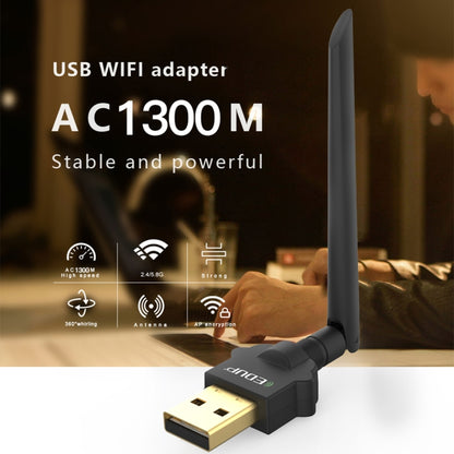 EDUP EP-AC1669 AC1300Mbps 2.4GHz & 5.8GHz Dual Band USB WiFi Adapter External Network Card with 2dbi Antenna - USB Network Adapter by EDUP | Online Shopping South Africa | PMC Jewellery | Buy Now Pay Later Mobicred