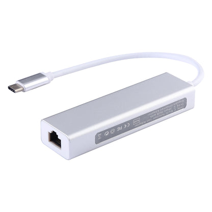 Aluminum Shell 3 USB3.0 Ports HUB + USB-C / Type-C Gigabit Ethernet Adapter - USB HUB by PMC Jewellery | Online Shopping South Africa | PMC Jewellery | Buy Now Pay Later Mobicred