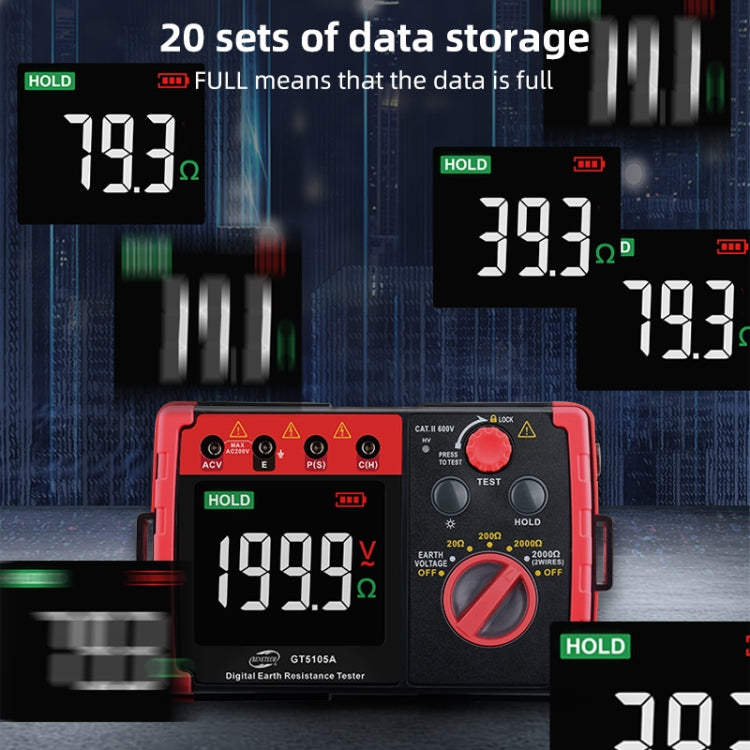 BENETECH GT5105A Professional LCD Digital Resistance Tester Meter Megger Earth Ground Resistance Voltage Tester - free shipping - PMC Jewellery - Order now!