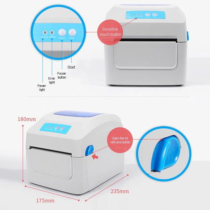 GPRINTER GP1324D Bluetooth USB Port Thermal Automatic Calibration Barcode Printer, Max Supported Thermal Paper Size: 104 x 2286mm - Printer by Gainscha | Online Shopping South Africa | PMC Jewellery | Buy Now Pay Later Mobicred