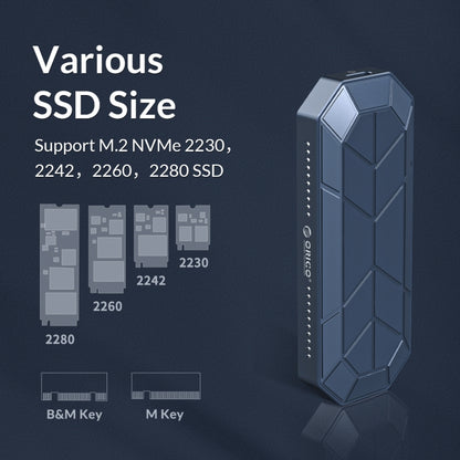 ORICO M2VG01-C3 RGB M.2 NVMe SSD Enclosure - HDD Enclosure by ORICO | Online Shopping South Africa | PMC Jewellery | Buy Now Pay Later Mobicred