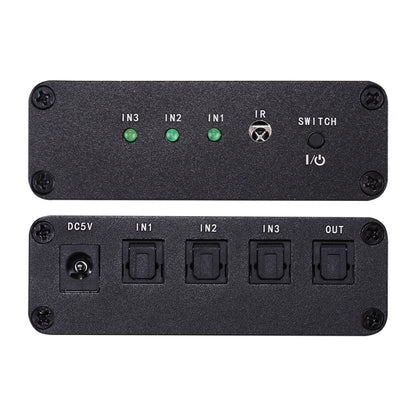 NK-3X1 Full HD SPDIF / Toslink Digital Optical Audio 3 x 1 Switcher Extender with IR Remote Controller - Audio Signal Switcher by PMC Jewellery | Online Shopping South Africa | PMC Jewellery | Buy Now Pay Later Mobicred