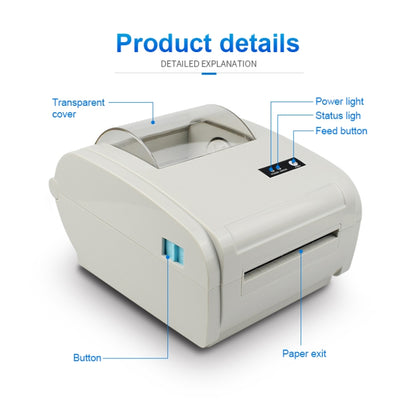 POS-9210 110mm USB POS Receipt Thermal Printer Express Delivery Barcode Label Printer, UK Plug(White) - Printer by PMC Jewellery | Online Shopping South Africa | PMC Jewellery | Buy Now Pay Later Mobicred