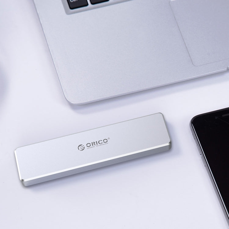 ORICO PCM2-C3 M.2 M-Key to USB 3.1 Gen2 USB-C / Type-C Push-top Solid State Drive Enclosure, The Maximum Support Capacity: 2TB(Silver) - HDD Enclosure by ORICO | Online Shopping South Africa | PMC Jewellery | Buy Now Pay Later Mobicred