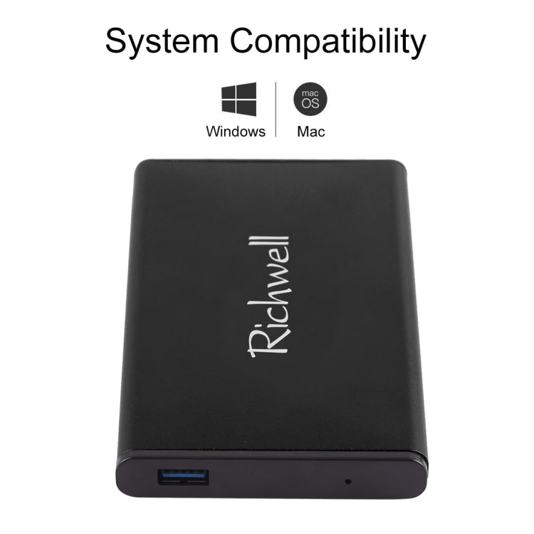 Richwell SATA R2-SATA-320GB 320GB 2.5 inch USB3.0 Super Speed Interface Mobile Hard Disk Drive(Black) - External Hard Drives by Richwell | Online Shopping South Africa | PMC Jewellery | Buy Now Pay Later Mobicred