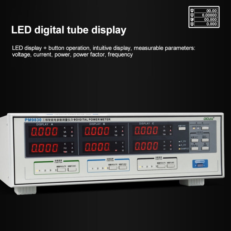 DCUU PM9830 500V 80A Three Phase Digital AC Voltage Current Power Factor & Power Meter (EU Plug) - Current & Voltage Tester by PMc TechLife | Online Shopping South Africa | PMc TechLife | Buy Now Pay Later Mobicred